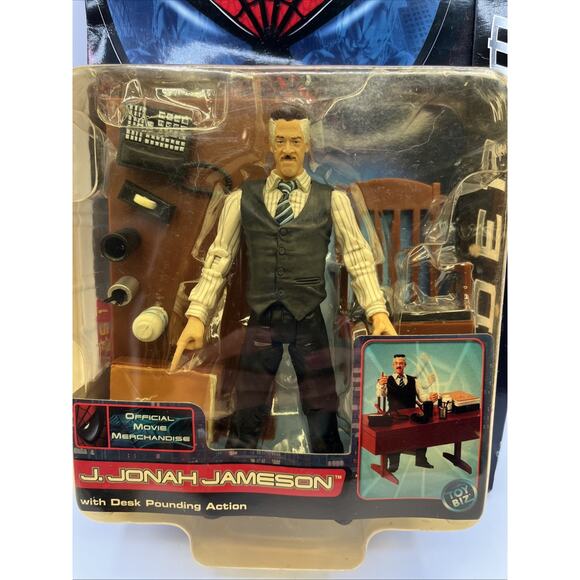 J Jonah Jameson Spider-Man 1 Movie Action Figure New 2001 Toybiz Marvel ASIS BOX - Picture 8 of 8